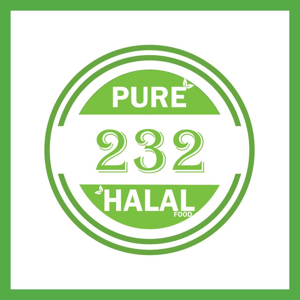 design with halal leaf design 232 vector
