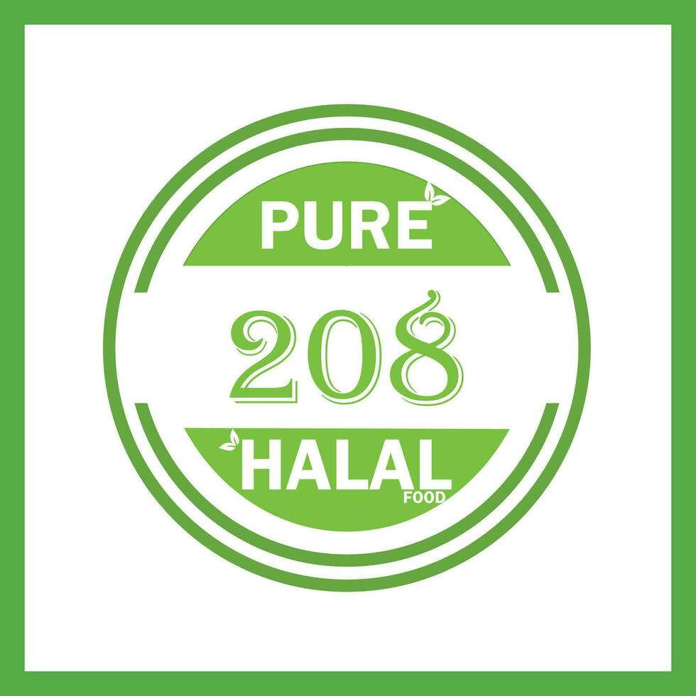 design with halal leaf design 208 vector