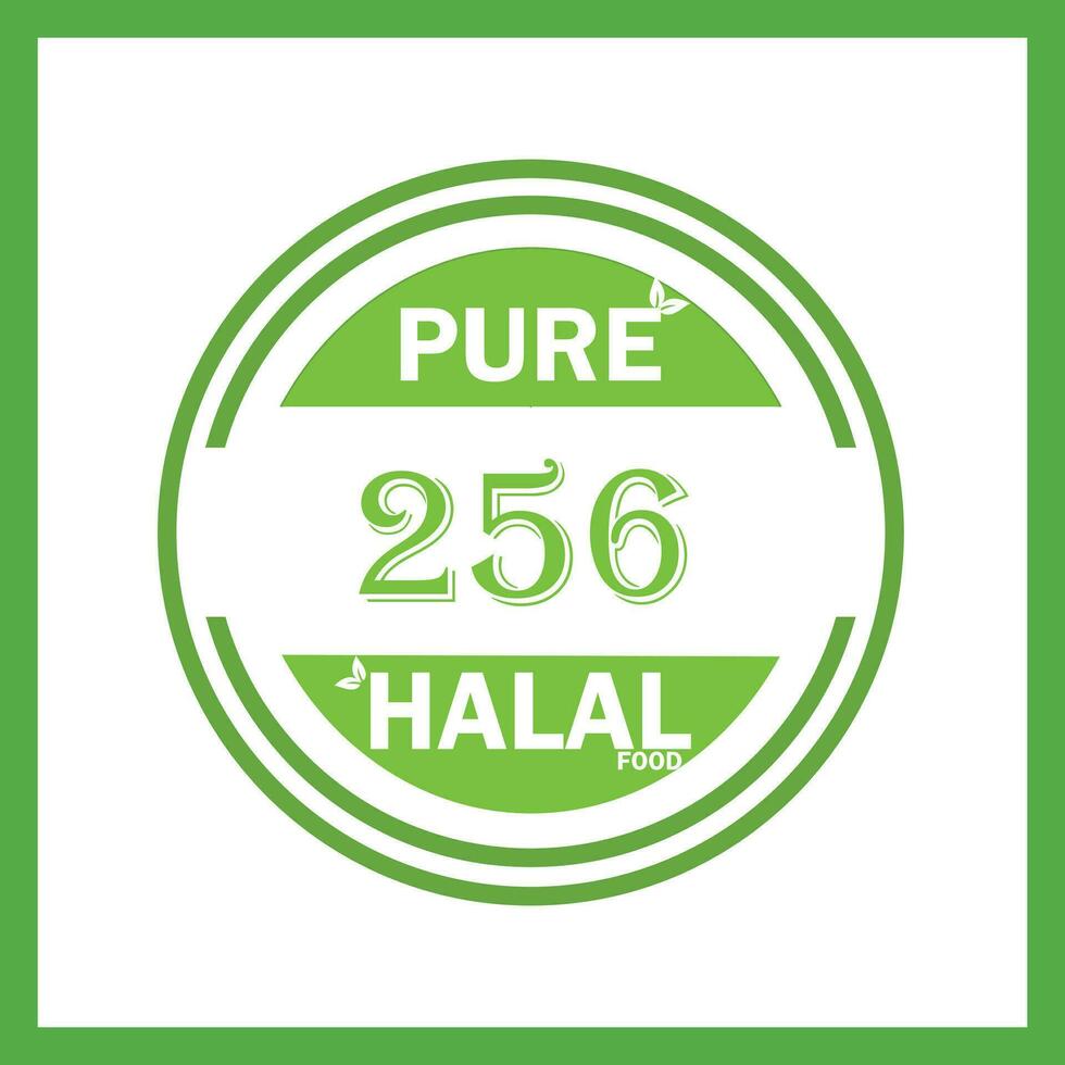 design with halal leaf design 256 vector