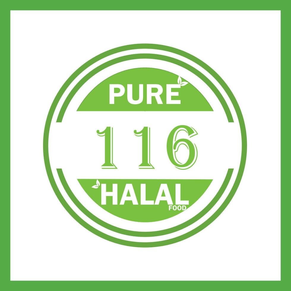 diseño con halal hoja diseño 116 vector