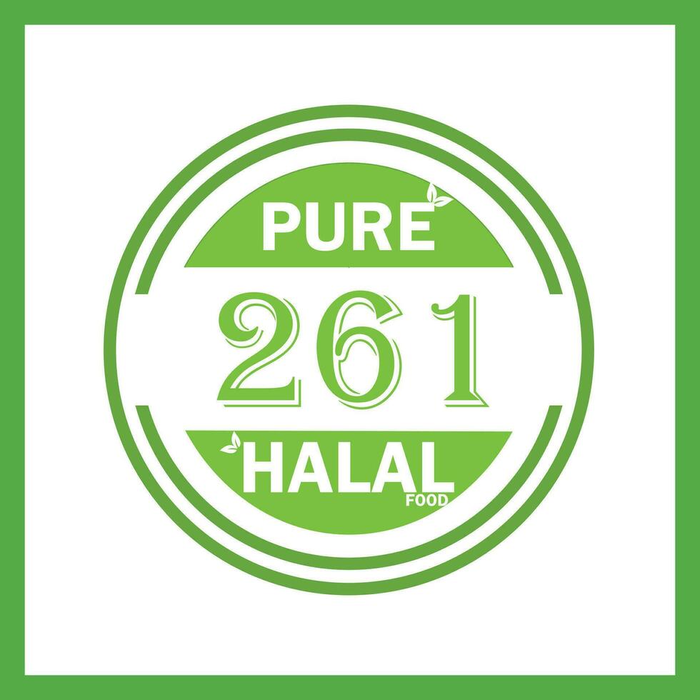 design with halal leaf design 261 vector