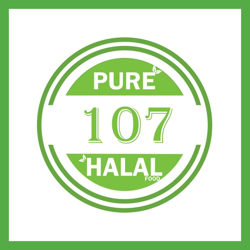 design with halal leaf design 107 vector