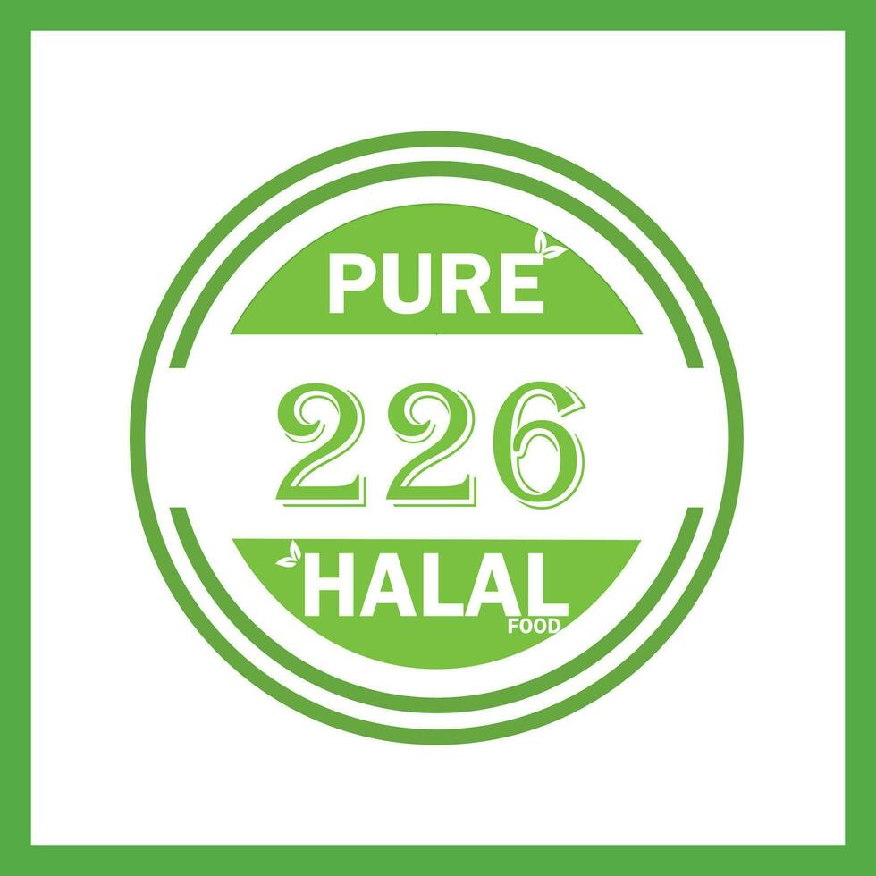design with halal leaf design 226 vector
