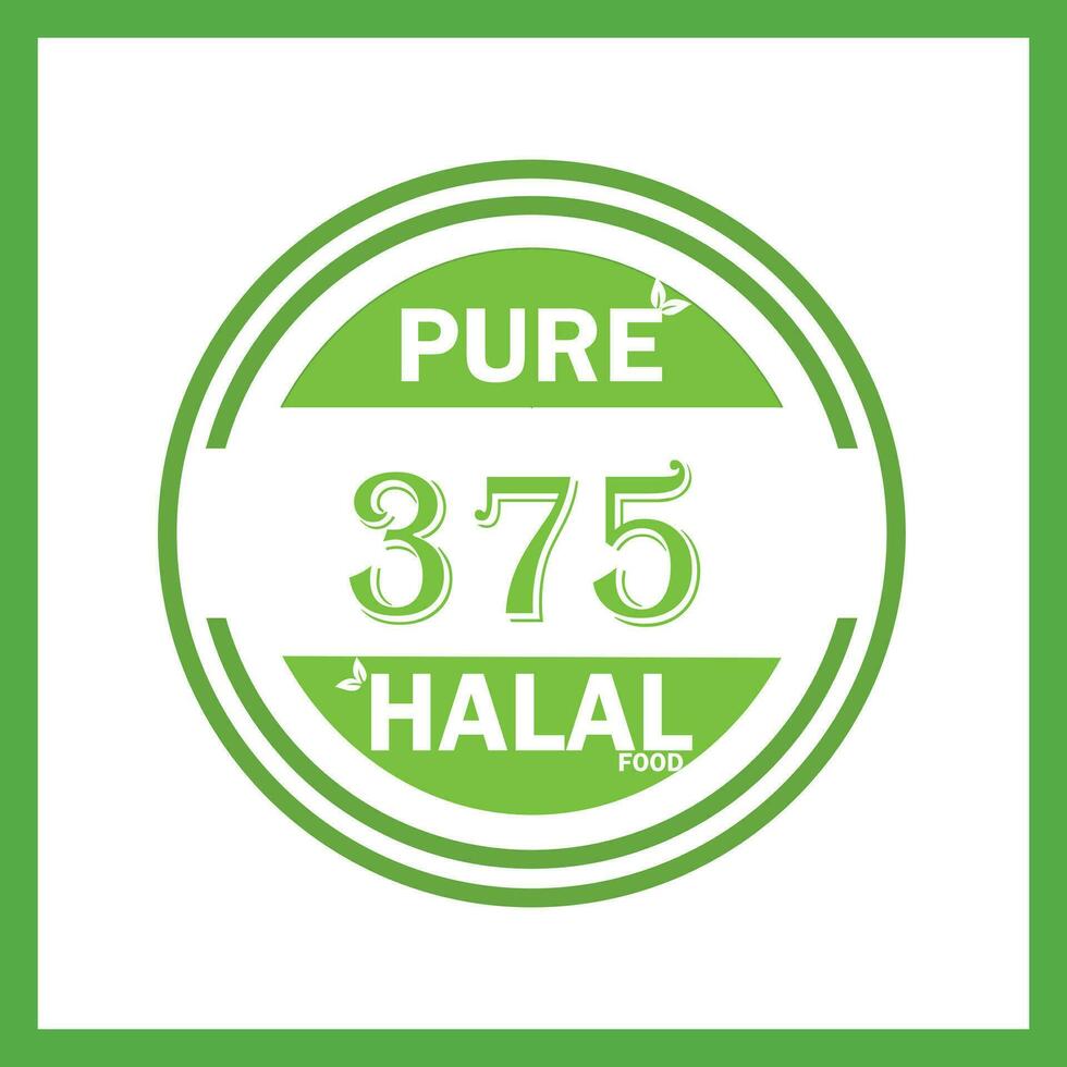 design with halal leaf design 375 vector