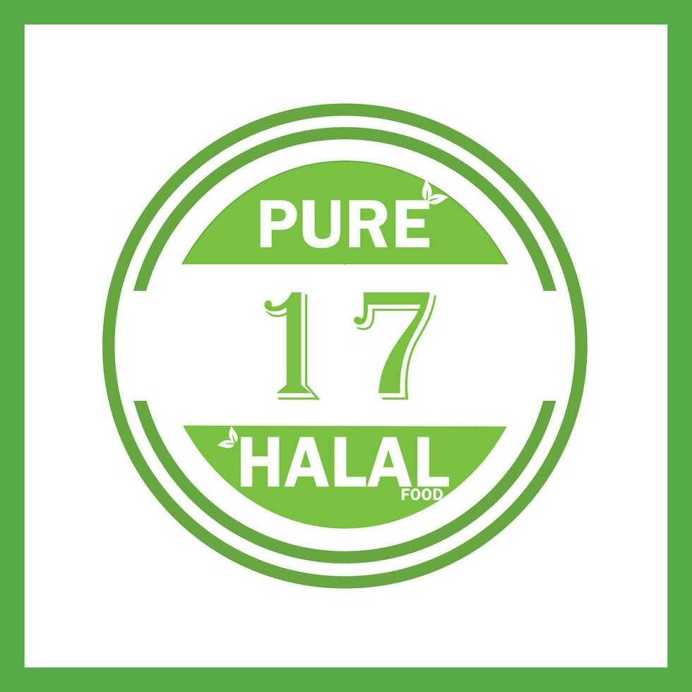 diseño con halal hoja diseño 17 vector