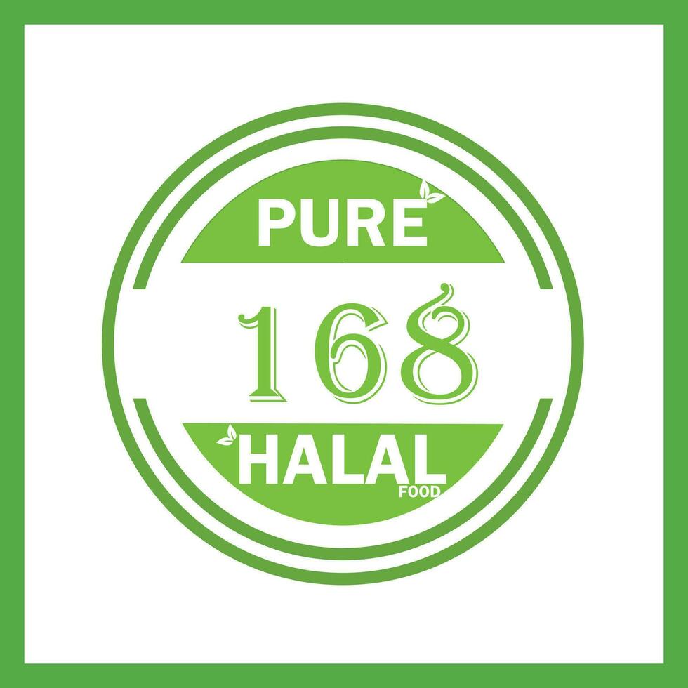 diseño con halal hoja diseño 168 vector