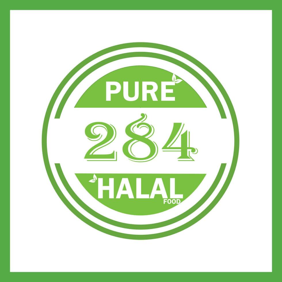 design with halal leaf design 284 vector