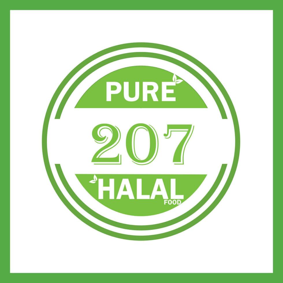 design with halal leaf design 207 vector