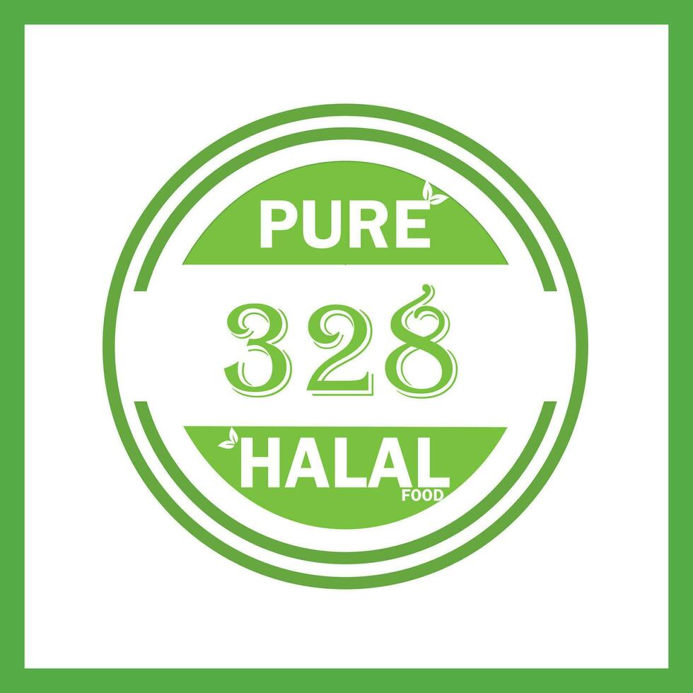 design with halal leaf design 328 vector