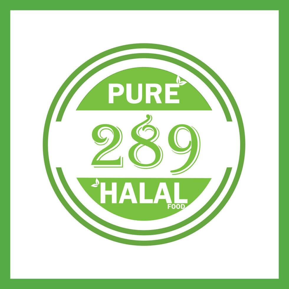 design with halal leaf design 289 vector