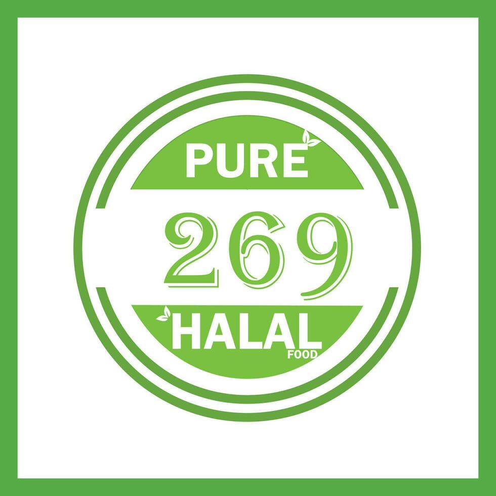diseño con halal hoja diseño 269 vector