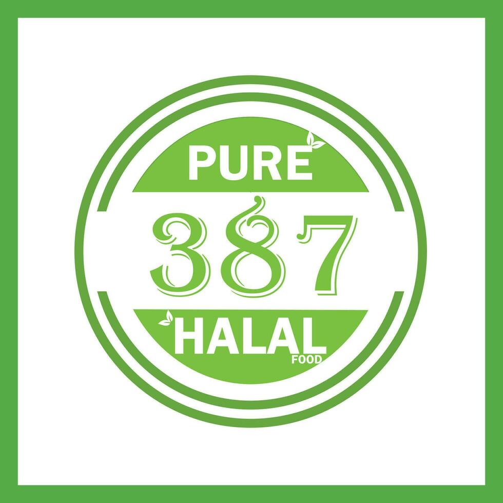 design with halal leaf design 387 vector