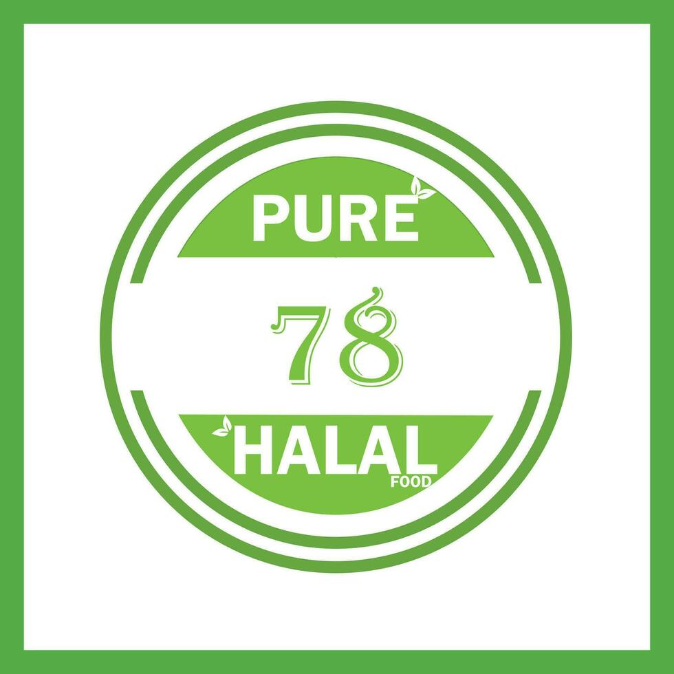 design with halal leaf design 78 vector