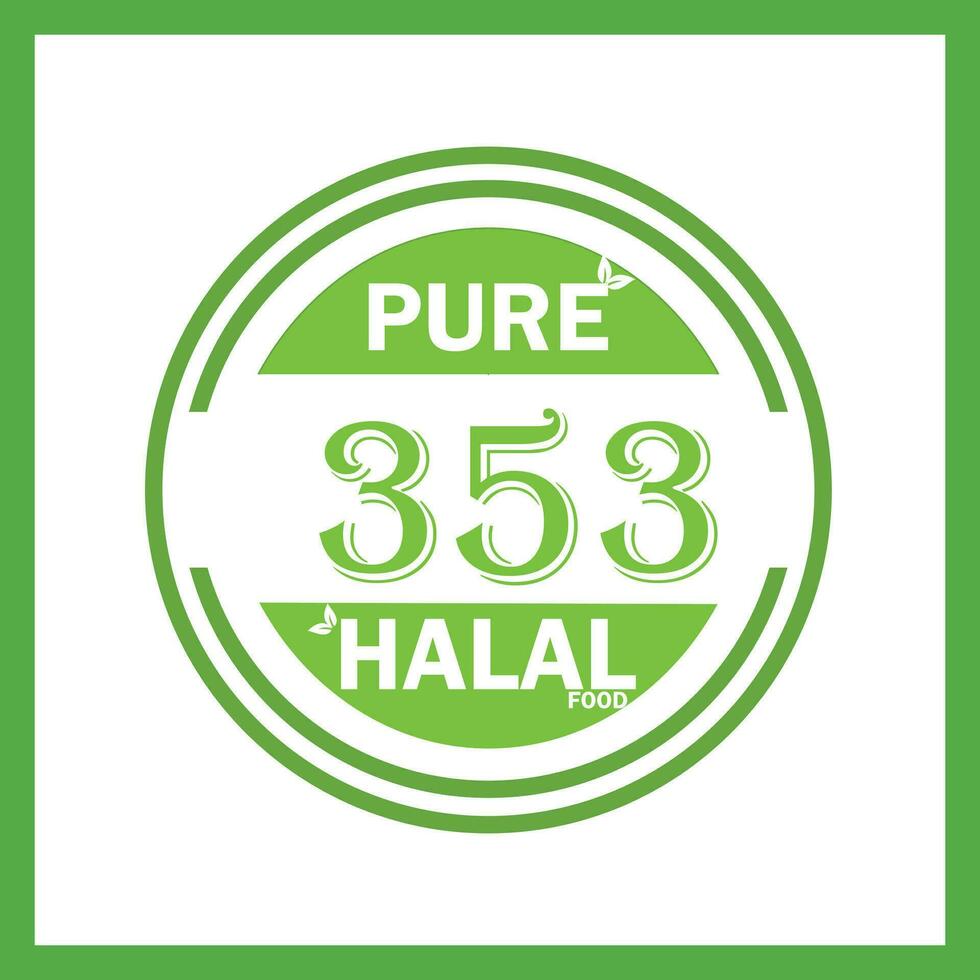 design with halal leaf design 353 vector
