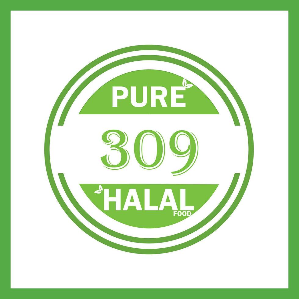design with halal leaf design 309 vector