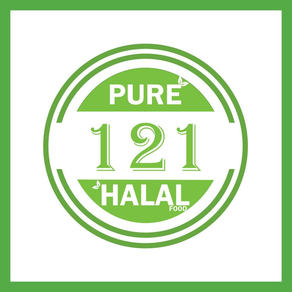 diseño con halal hoja diseño 121 vector