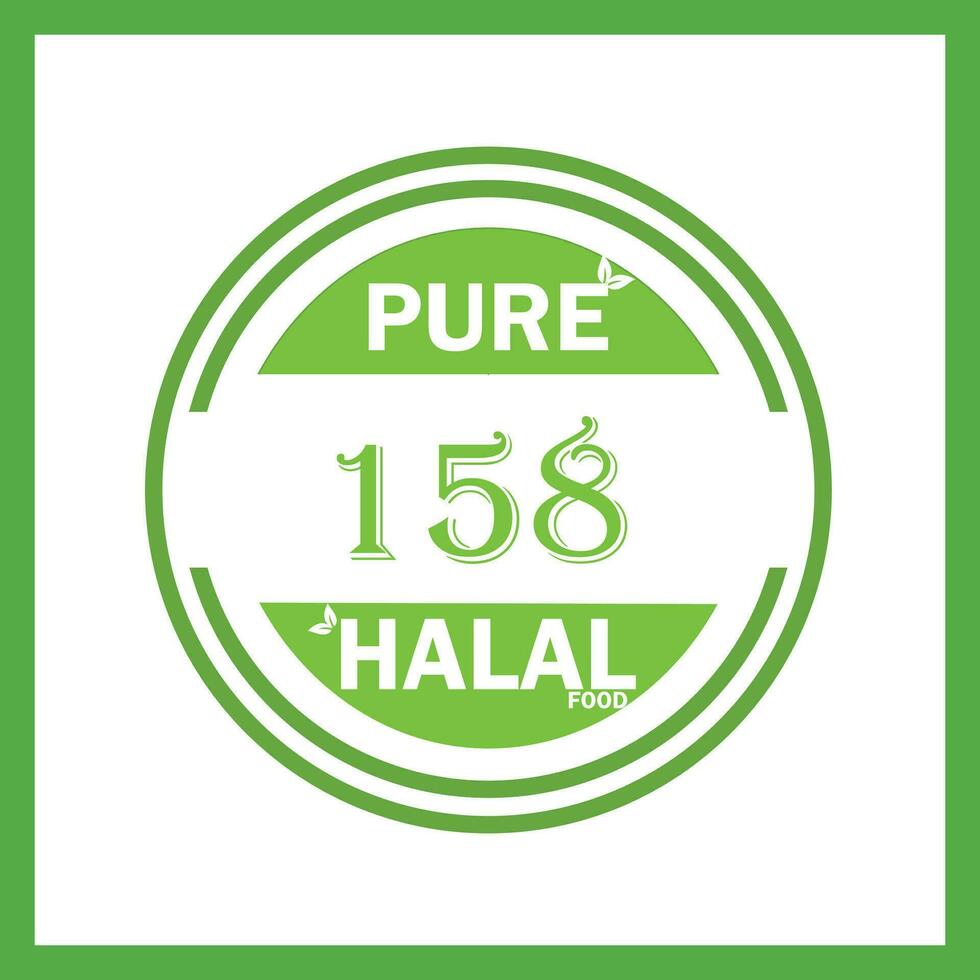 design with halal leaf design 158 vector