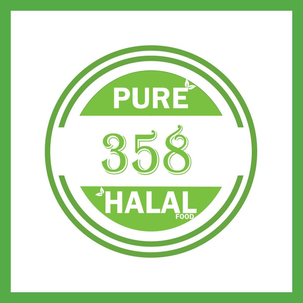 design with halal leaf design 358 vector