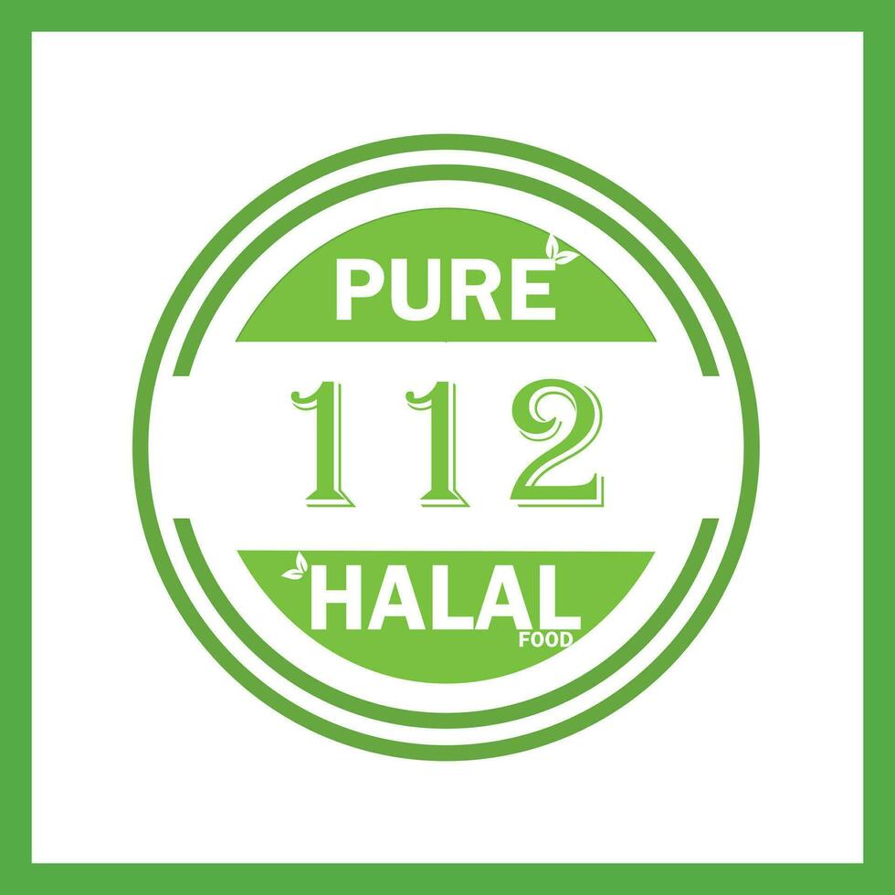 diseño con halal hoja diseño 112 vector