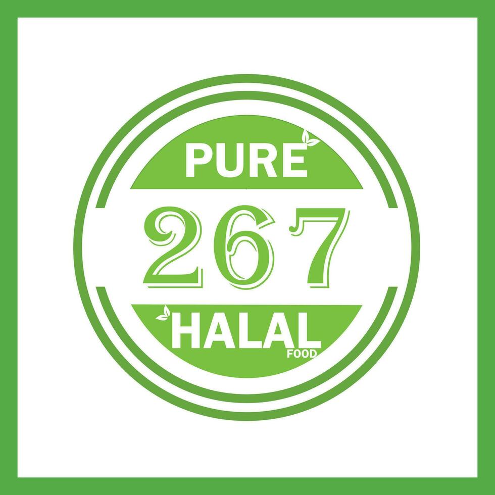 diseño con halal hoja diseño 267 vector