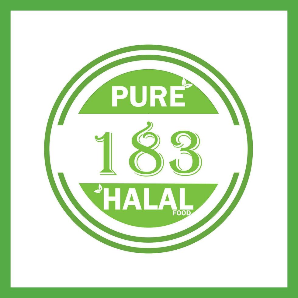 design with halal leaf design 183 vector