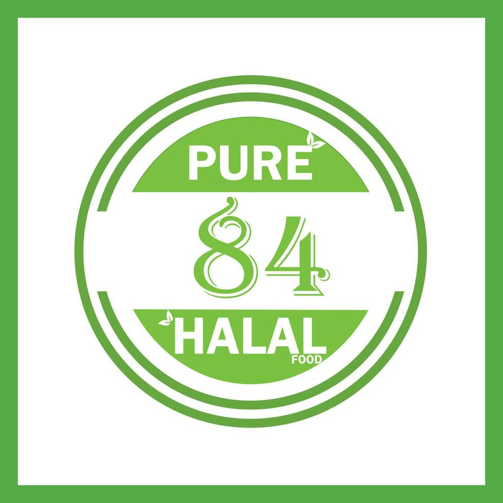 design with halal leaf design 84 vector