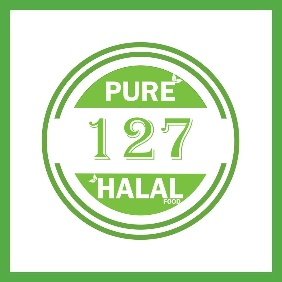 design with halal leaf design 127 vector