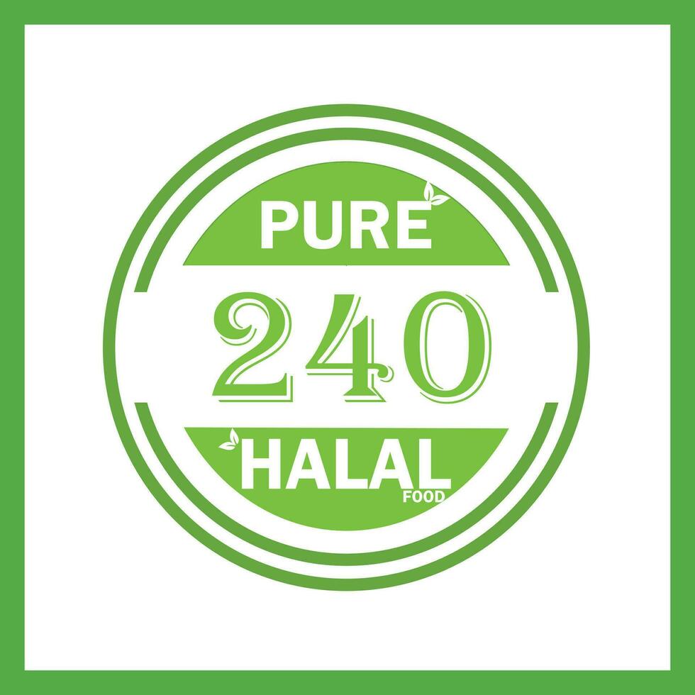 design with halal leaf design 240 vector