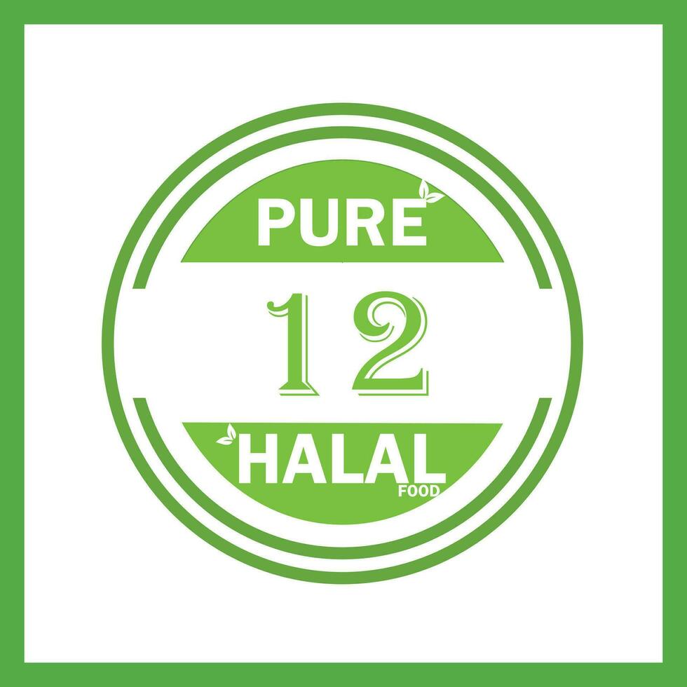 diseño con halal hoja diseño 12 vector