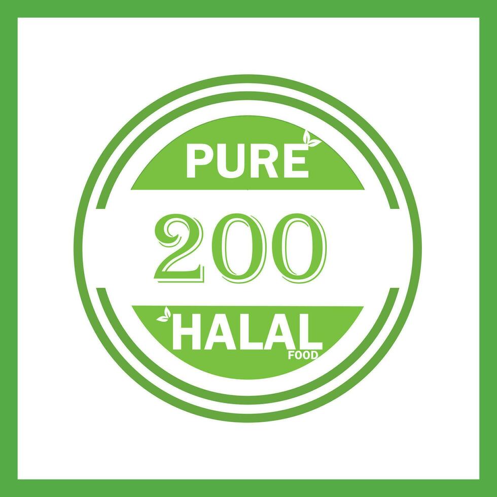 design with halal leaf design 200 vector