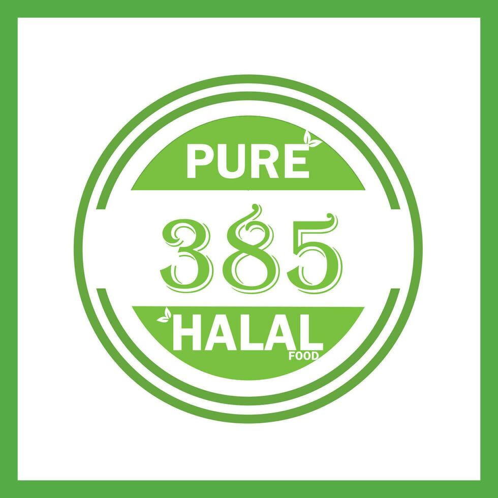 design with halal leaf design 385 vector
