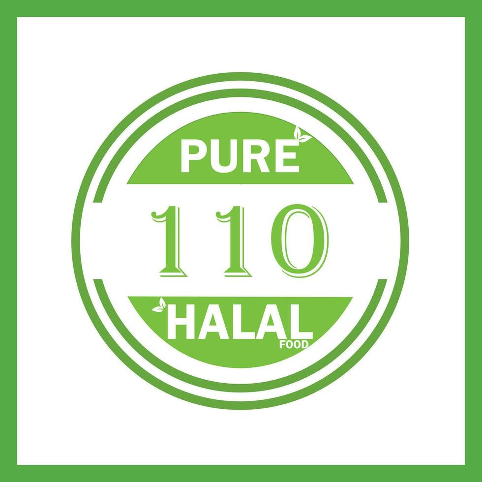 design with halal leaf design 110 vector