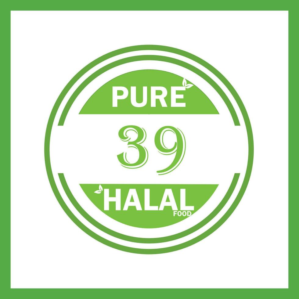 design with halal leaf design 39 vector