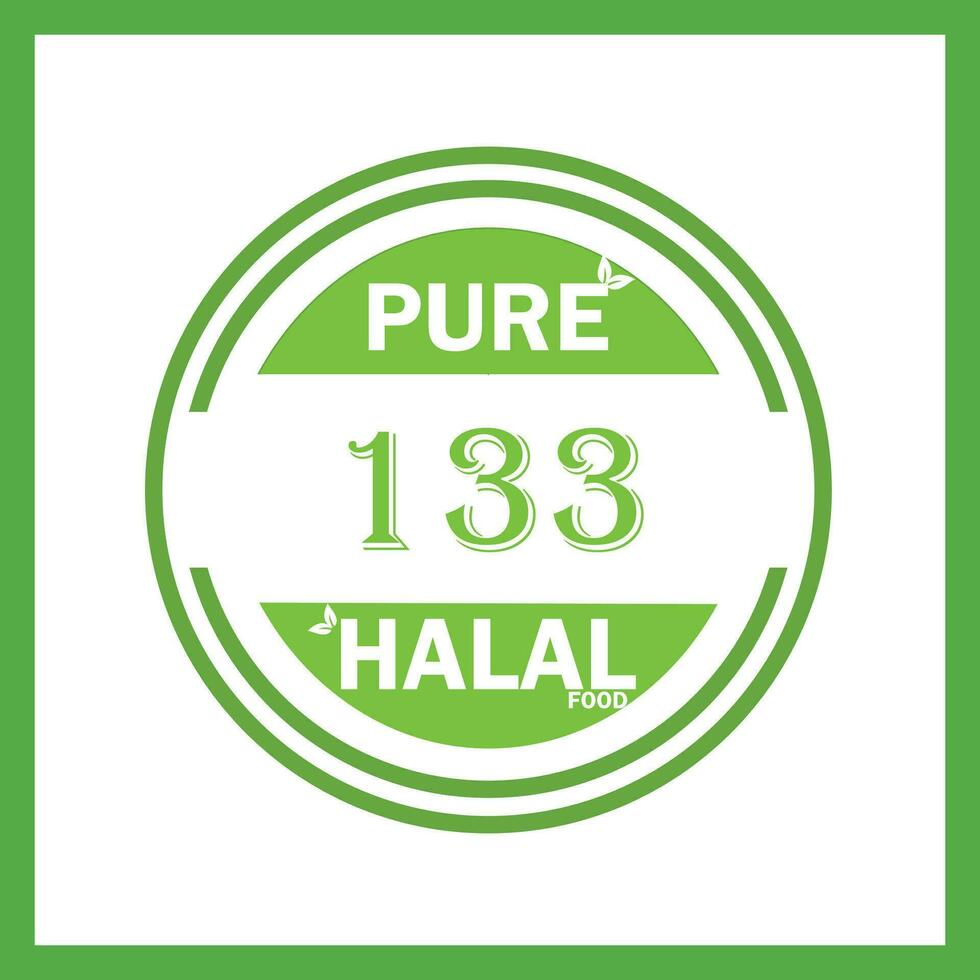 design with halal leaf design 133 vector