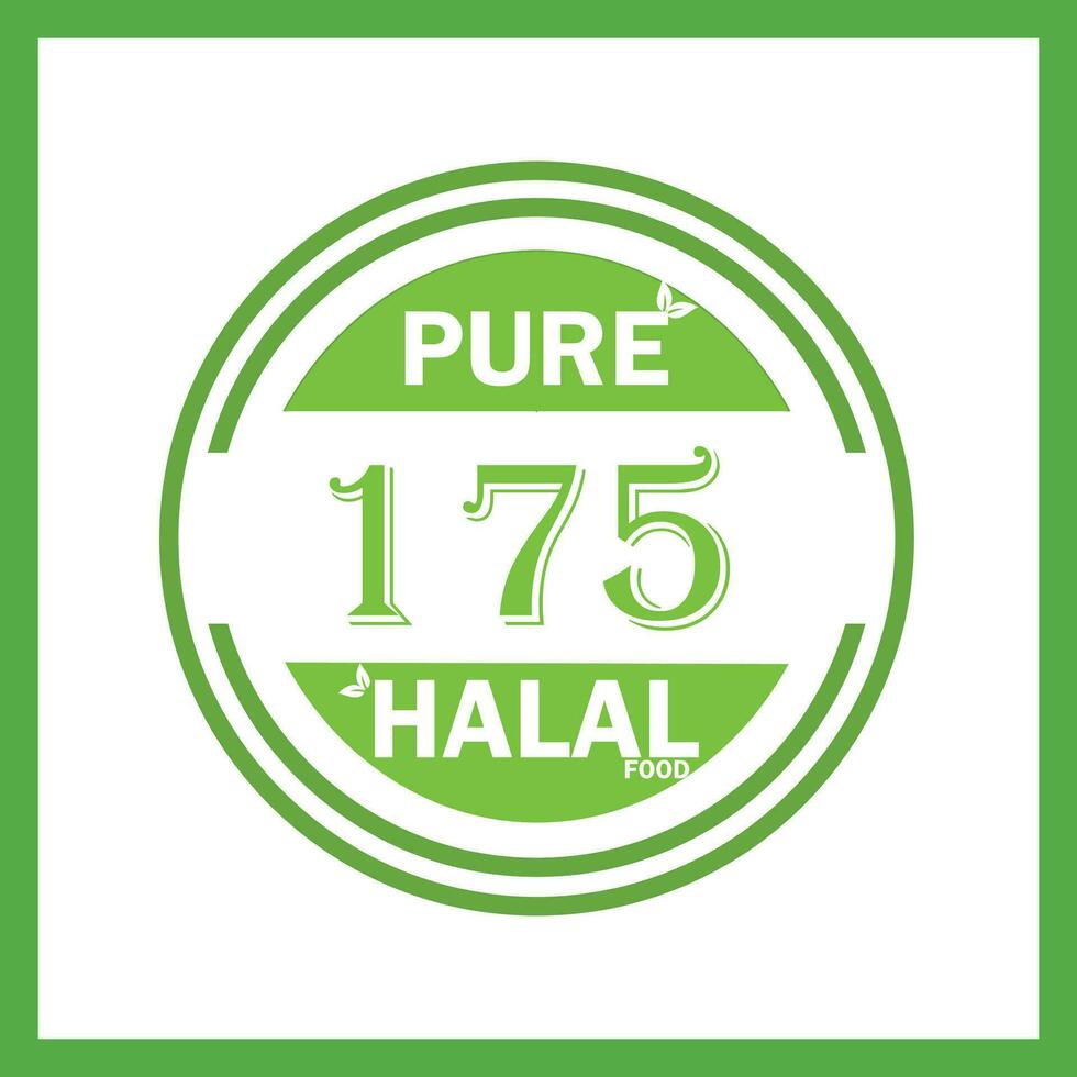 design with halal leaf design 175 vector