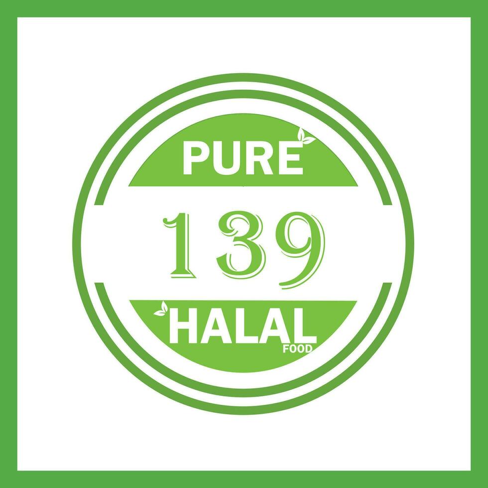 design with halal leaf design 139 vector