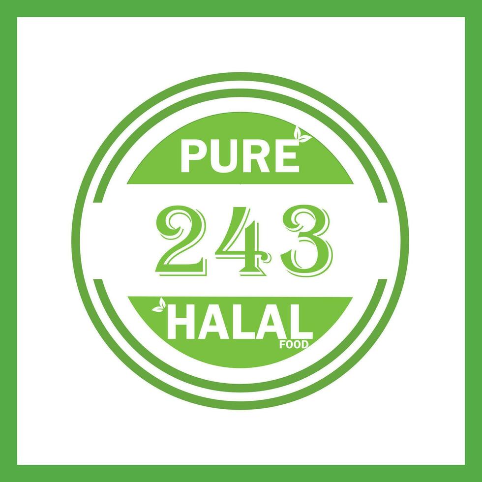 design with halal leaf design 243 vector
