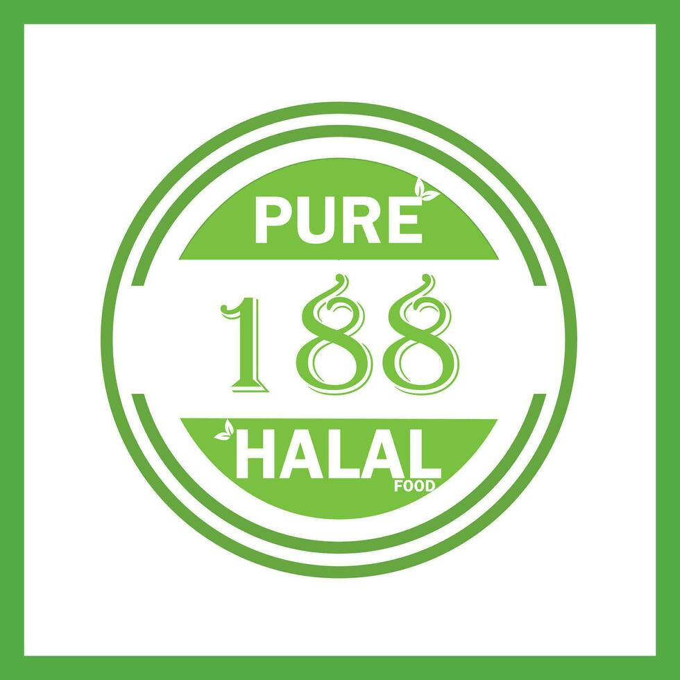 diseño con halal hoja diseño 188 vector