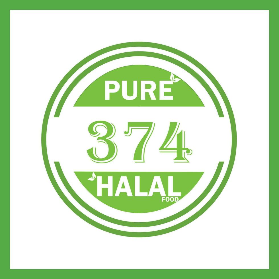 design with halal leaf design 374 vector