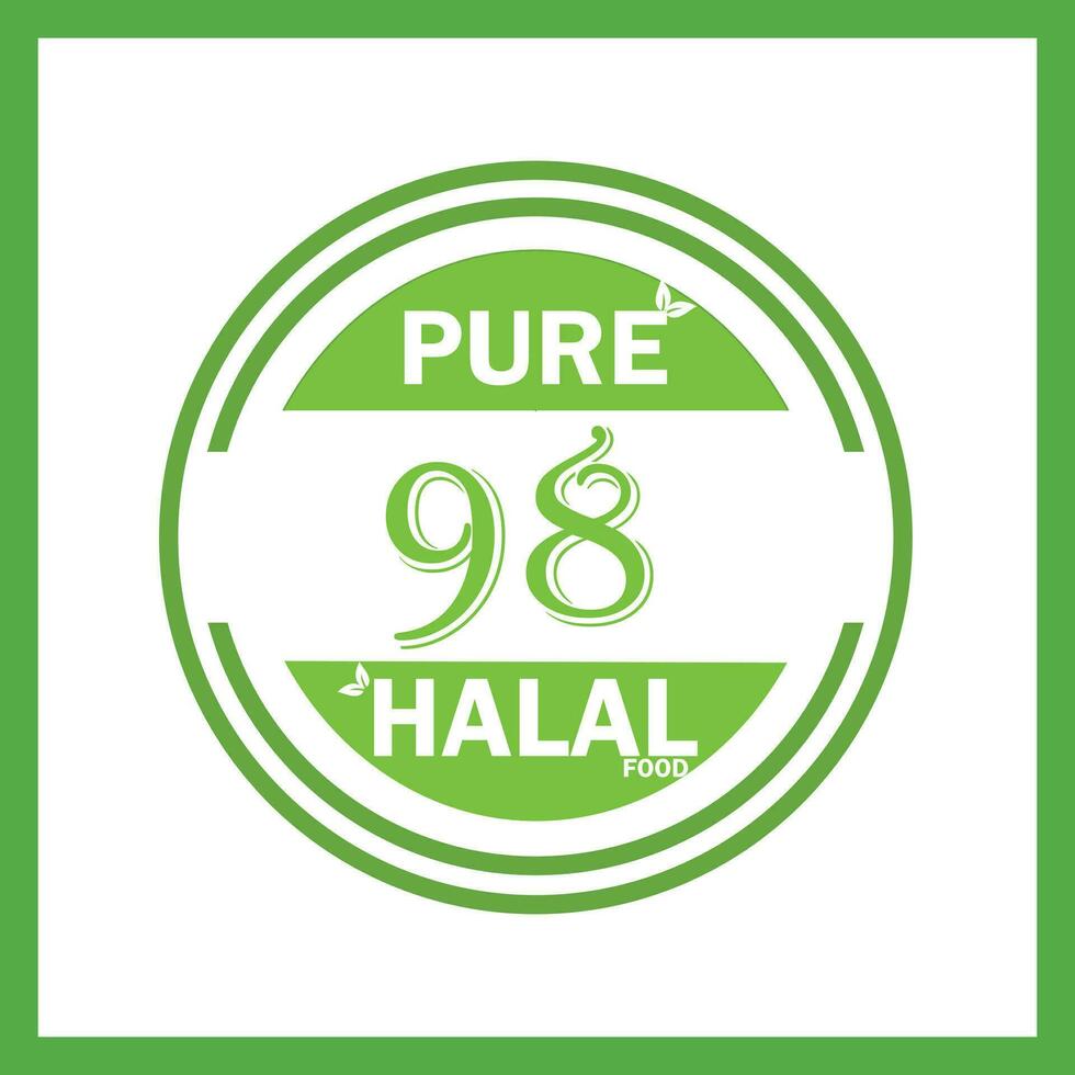 design with halal leaf design 98 vector