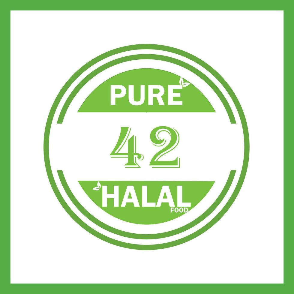 design with halal leaf design 42 vector