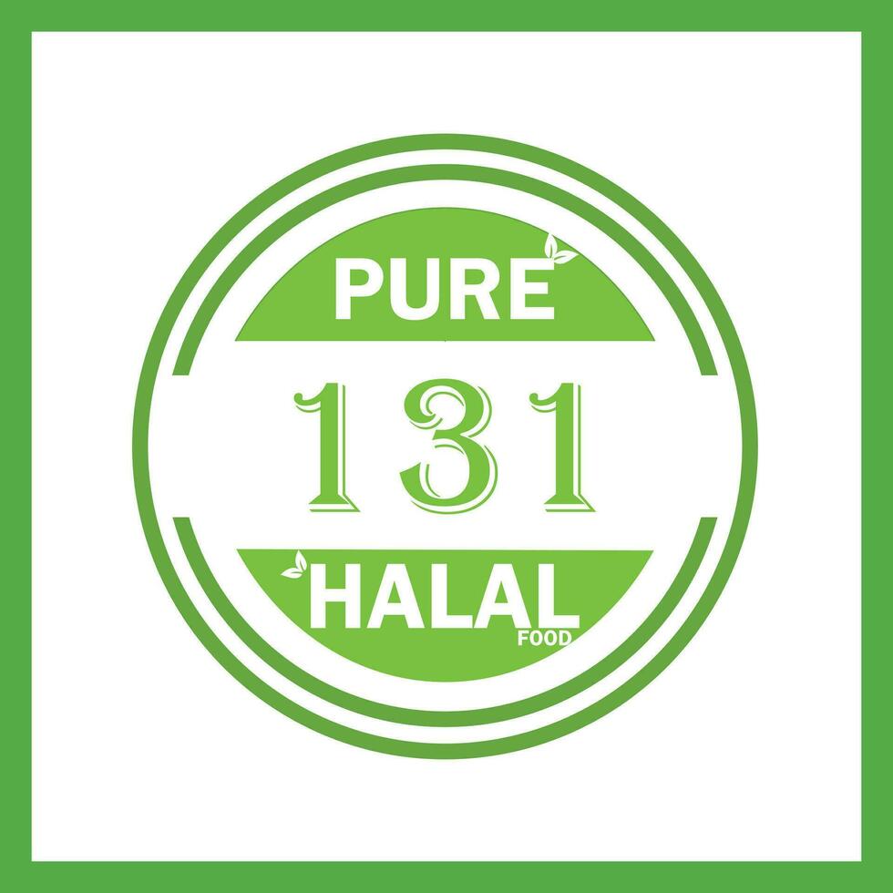 diseño con halal hoja diseño 131 vector