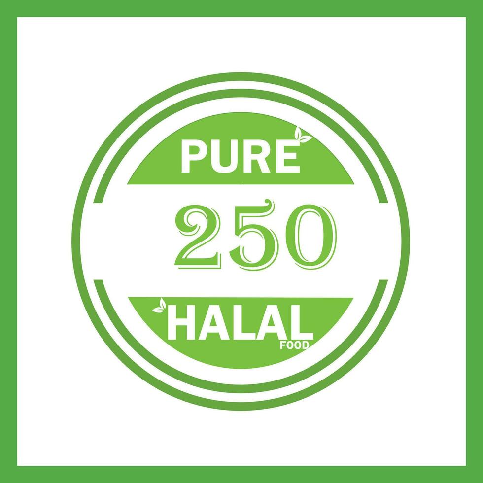 design with halal leaf design 250 vector