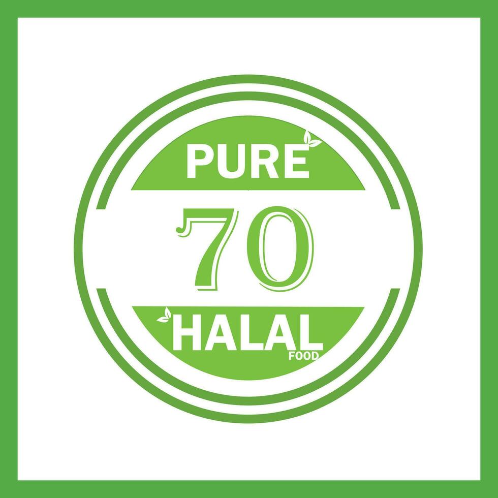 design with halal leaf design 70 vector