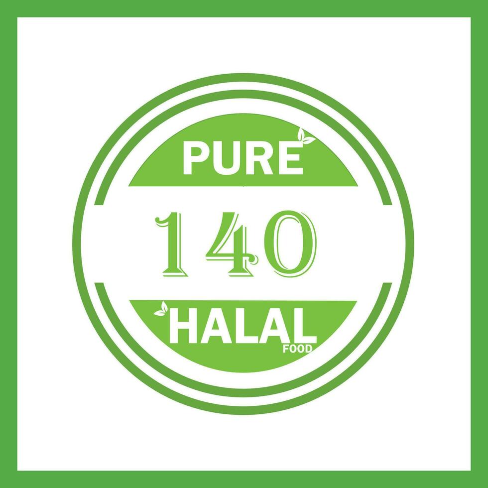 diseño con halal hoja diseño 140 vector