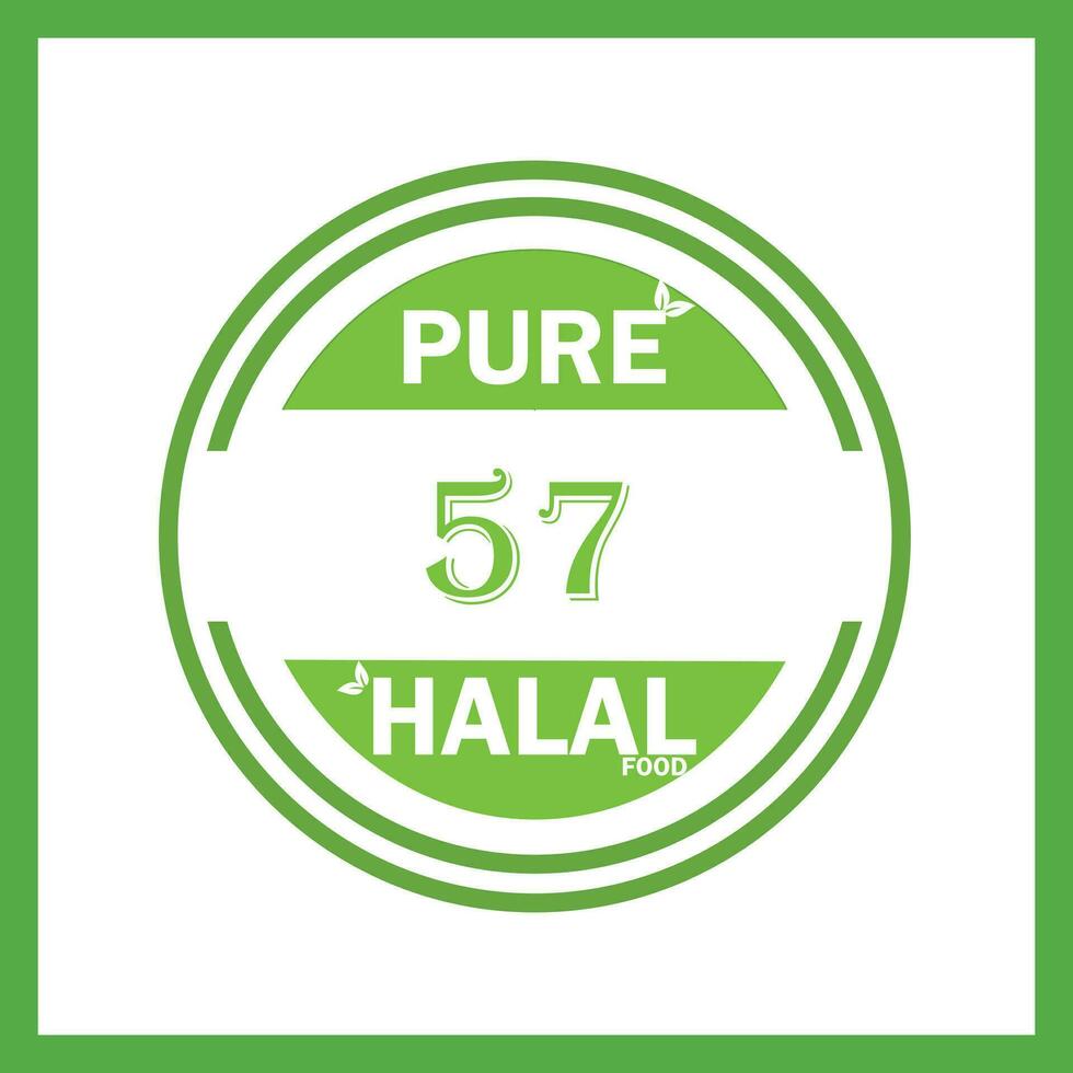design with halal leaf design 57 vector