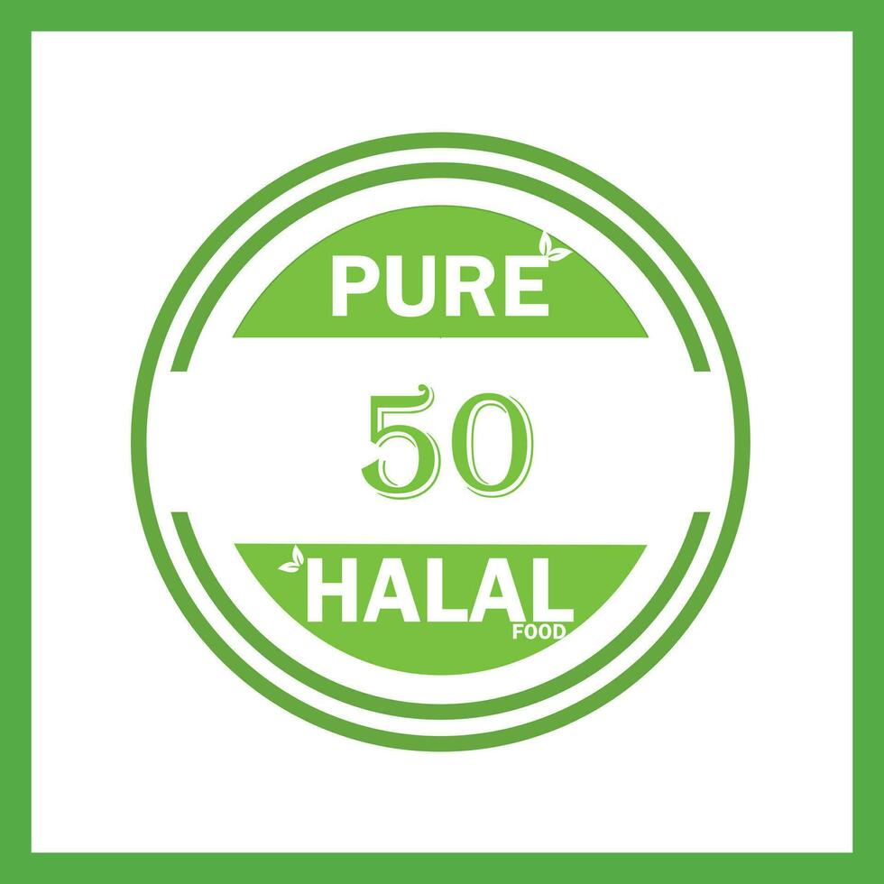 diseño con halal hoja diseño 50 vector