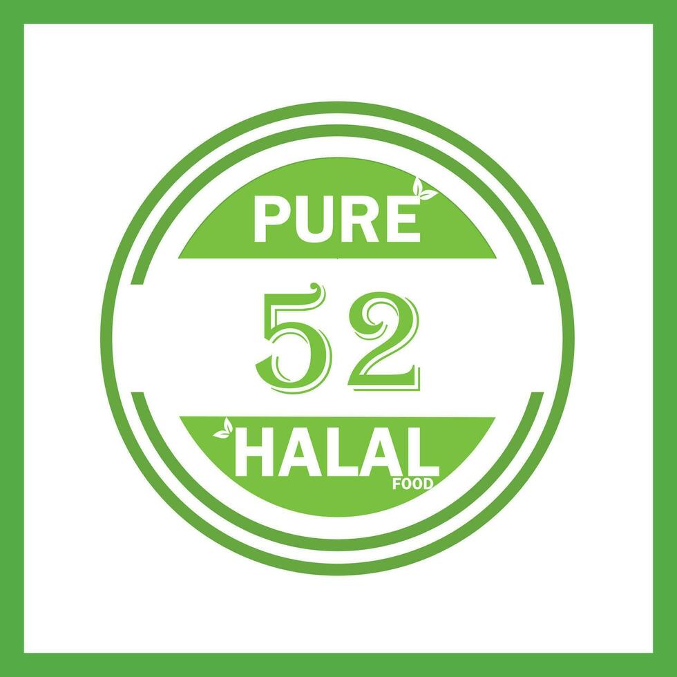 design with halal leaf design 52 vector