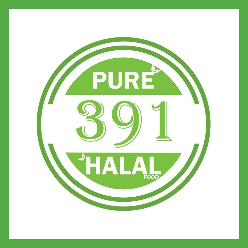 diseño con halal hoja diseño 391 vector