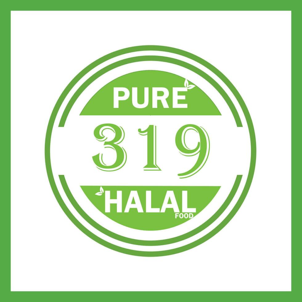 design with halal leaf design 319 vector